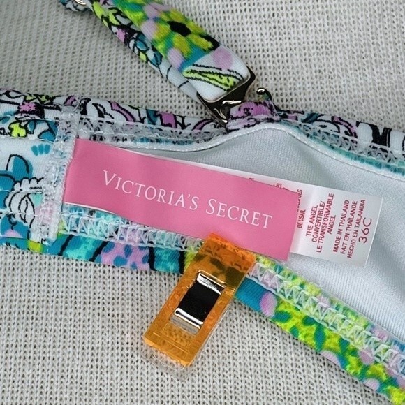 Victoria's Secret Bikini Top 36C * The Angel Convertible Underwire Paisley Swim - Picture 9 of 9